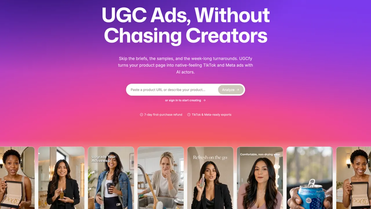 UGCfy AI — Turn product links into AI UGC video ads