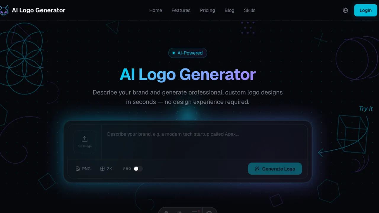 Ai Logo Generator — AI Logo Generator Describe your brand and generate professional, custom logo designs in seconds — no design experience required.