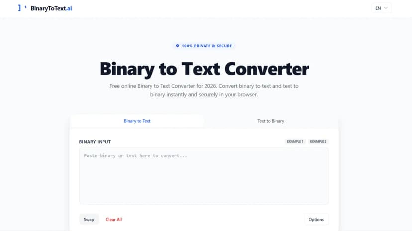 Binary to text thumbnail