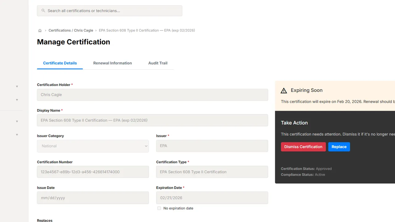 CertsHQ — Certification Tracking That Actually Holds Up in an Audit
