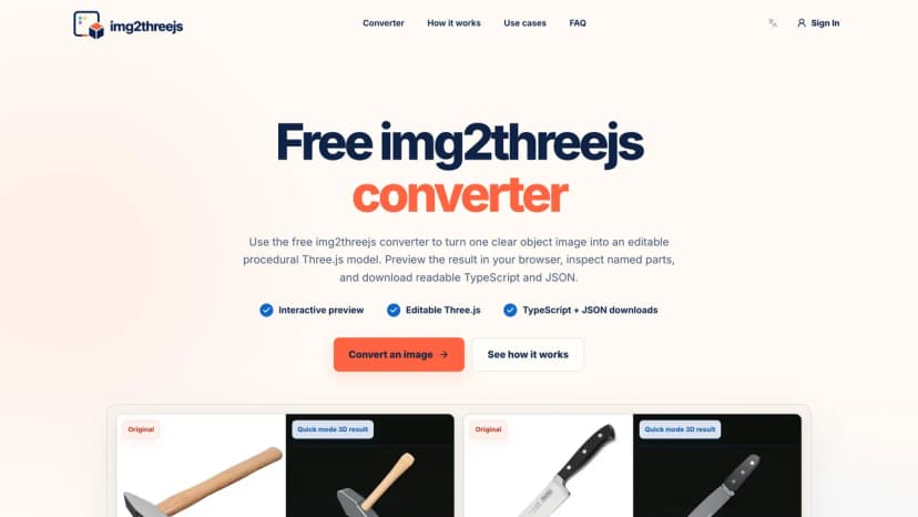 Img2threejs converter online thumbnail