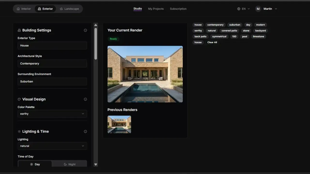 Renderspace Ai — Renderspace helps home improvement professionals win more projects by turning a simple photo into a stunning design concept in minutes. Upload a photo of any interior, exterior, or