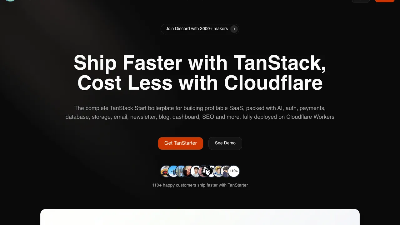 TanStarter — The complete TanStack Start boilerplate for building profitable SaaS, packed with AI, auth, payments, database, storage, email, newsletter, blog, dashboard, SEO and more