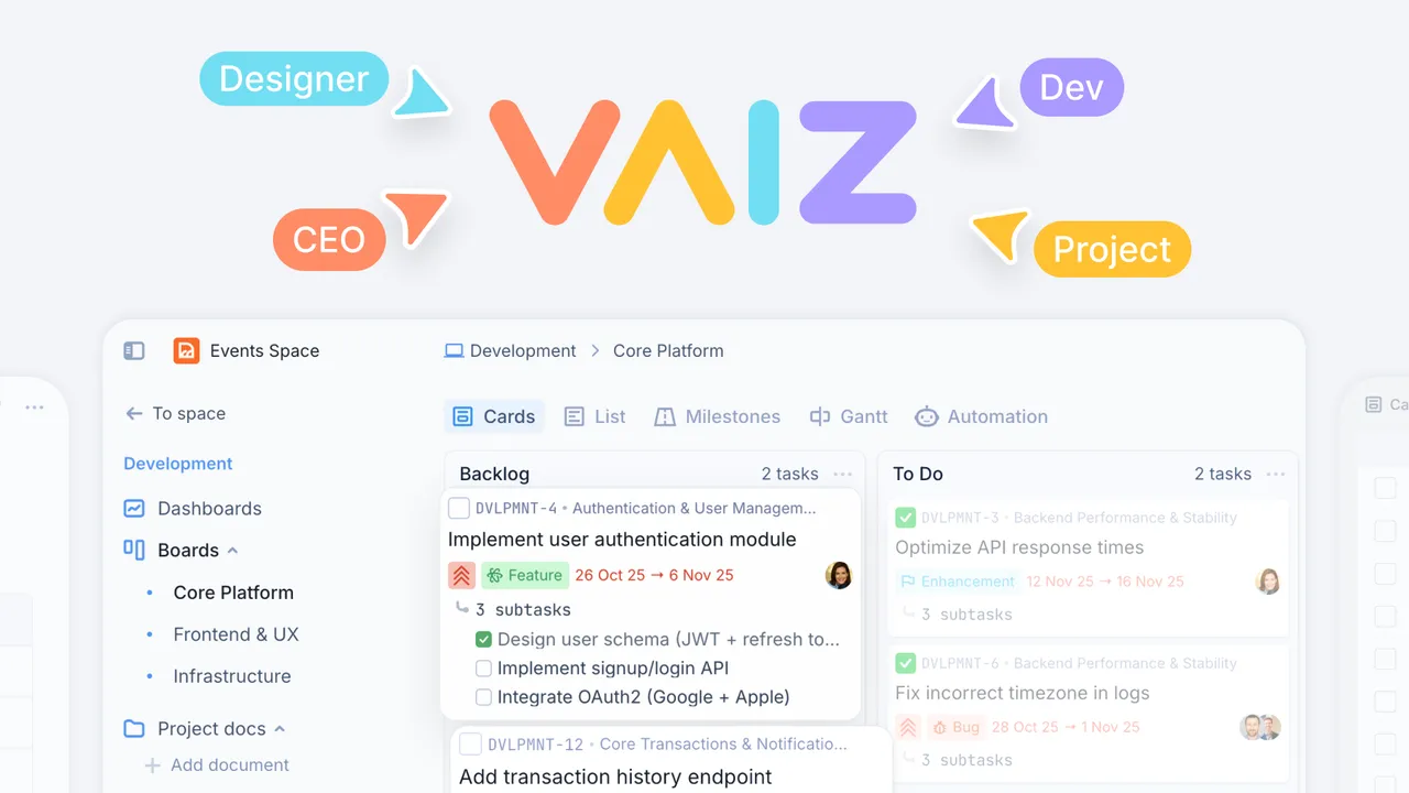 Vaiz — Work management software for Tasks & Documents