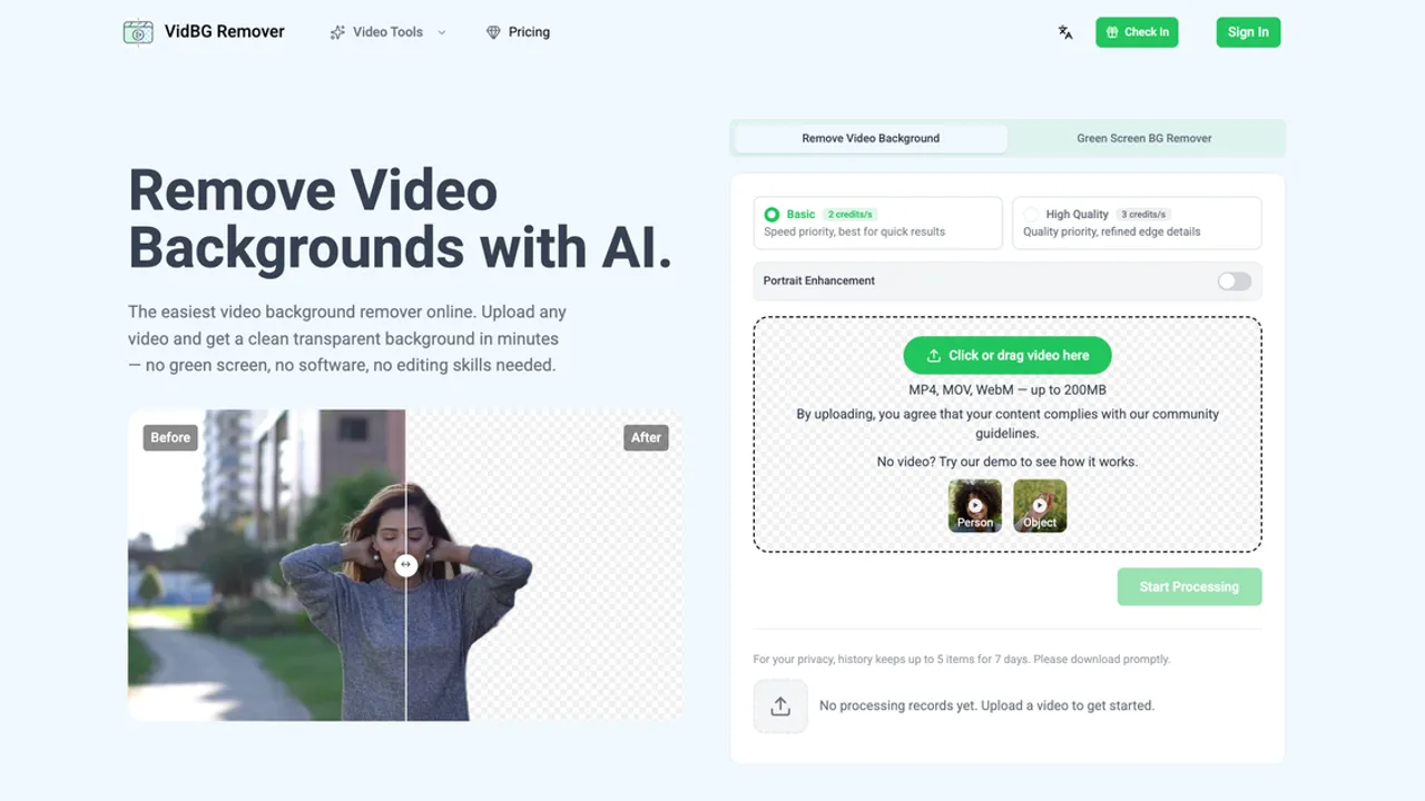 VidBG Remover — VidBG Remover is an AI-powered online tool that allows users to remove video backgrounds quickly and easily without the need for green screens or complex software.