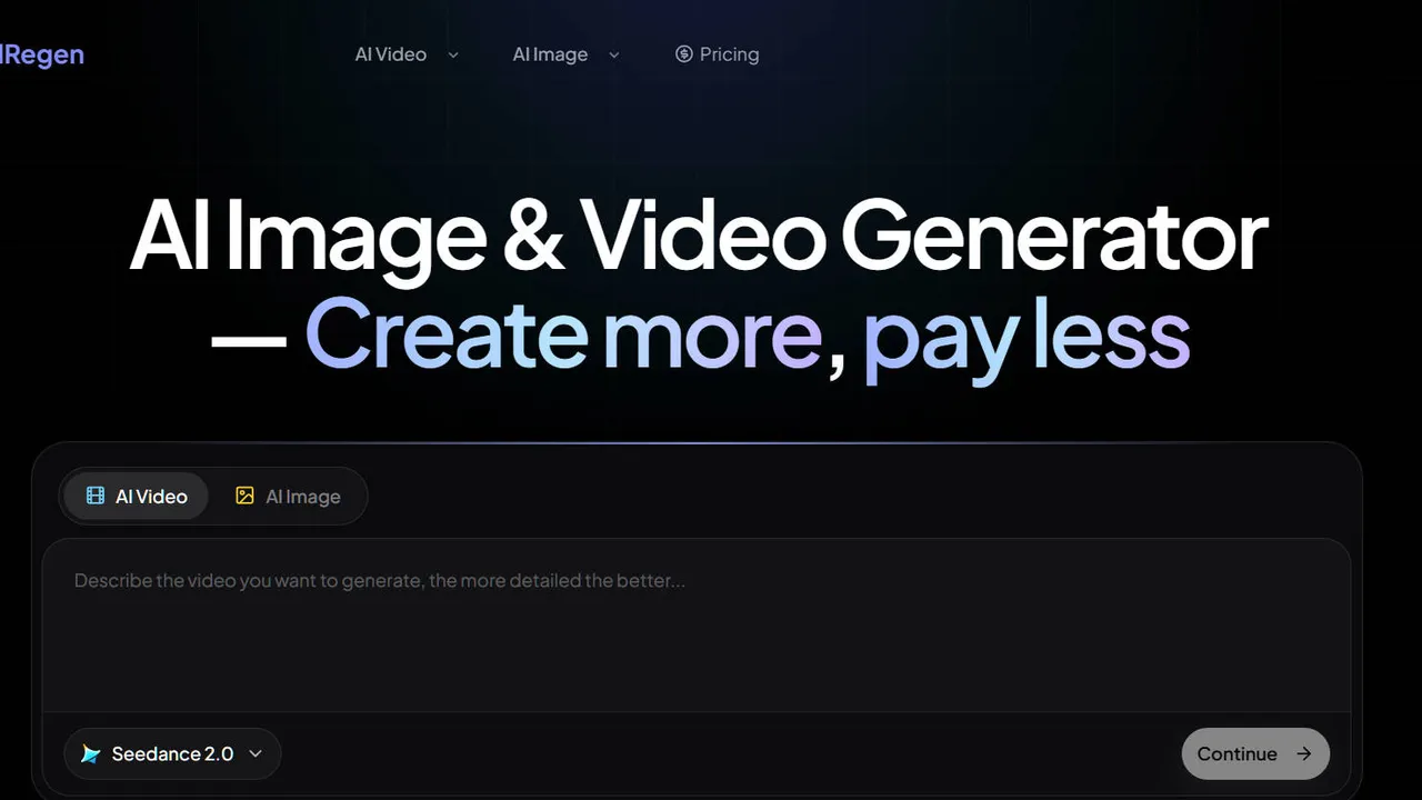 Vidregen — Create Images and Videos With the World's Best AI Models
